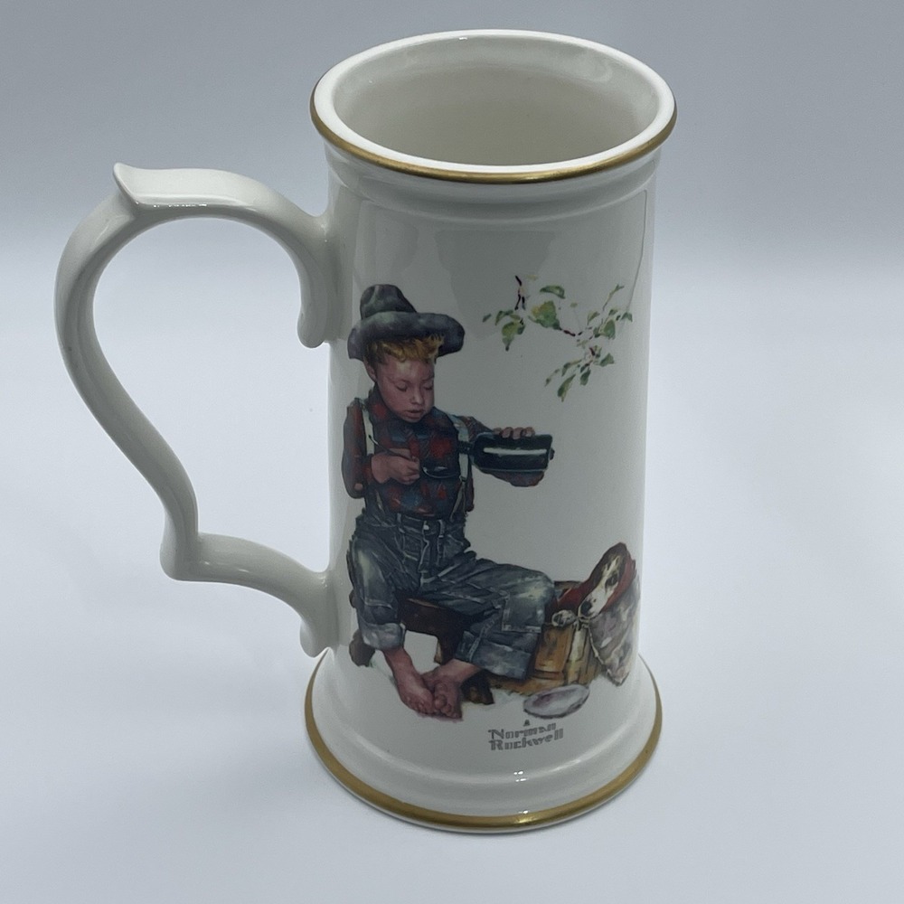 Vintage‎ Norman Rockwell Gorham Mug 1958 Summer "The Mysterious Malady" USA
